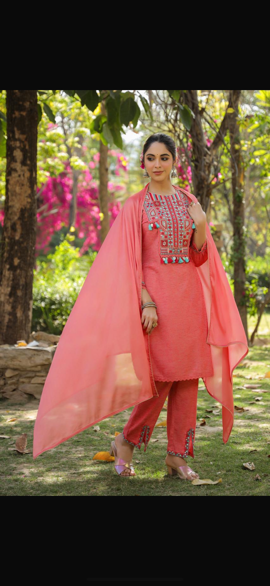 Gajri Cotton Stylish Suit Set