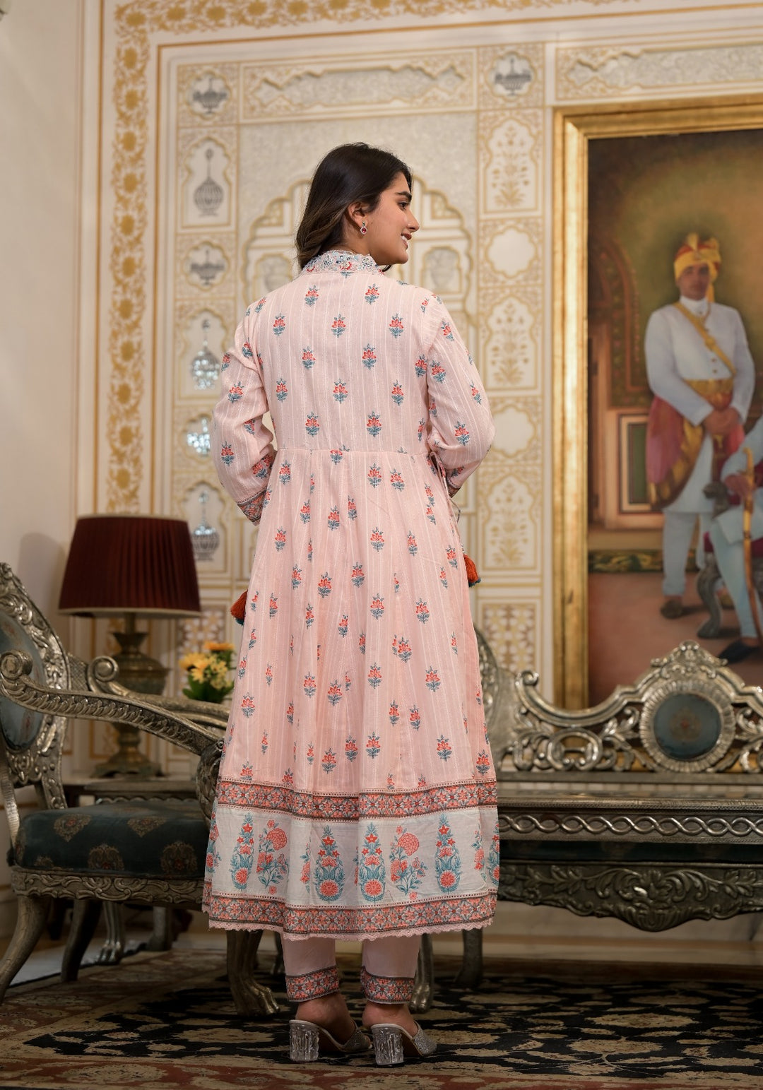 Cotton Stylish Embroidered Anarkali Suit Set