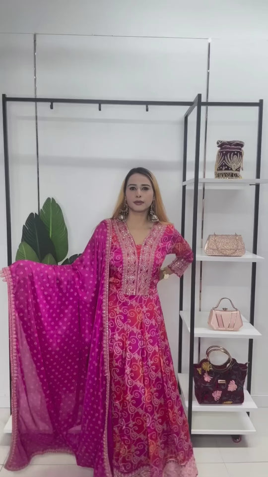 Bandhani Long Suit set