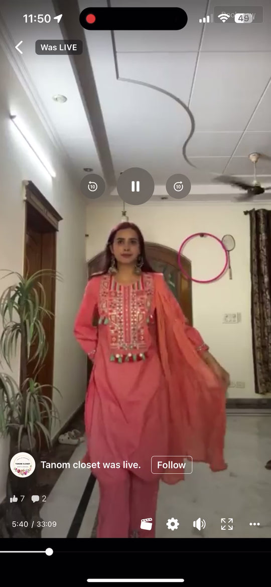 Gajri Cotton Stylish Suit Set