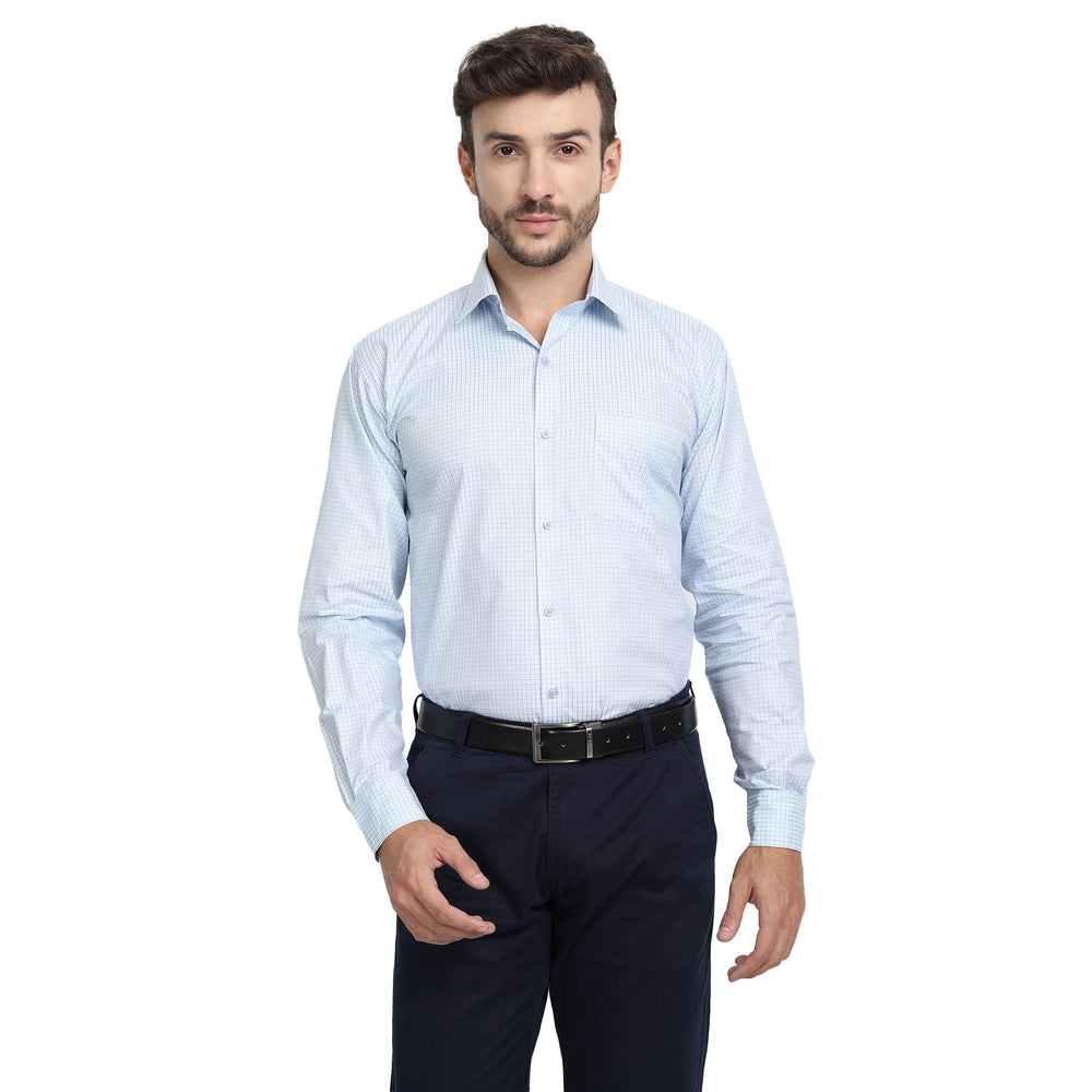 Shirt - Premium Supima Cotton - Sky blue Check