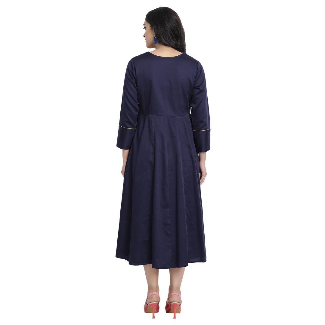 Kurti Dress Navy Embroidered